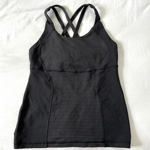 Lululemon energy tank top black and grey size 4